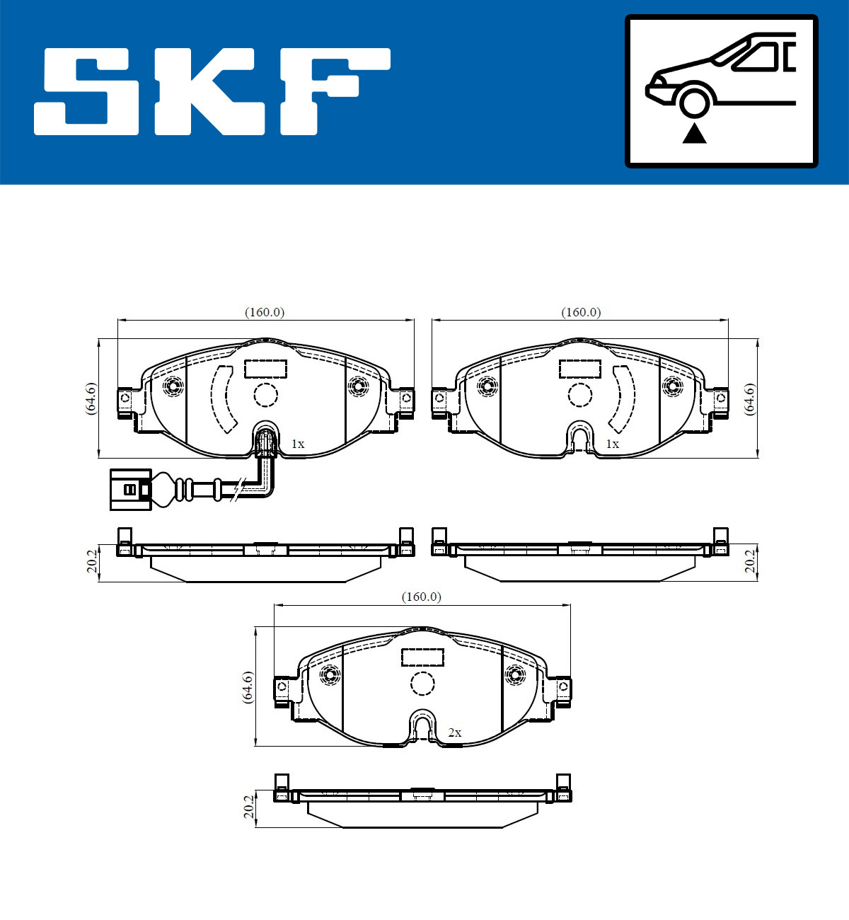 Set placute frana,frana disc VKBP 80018 E SKF